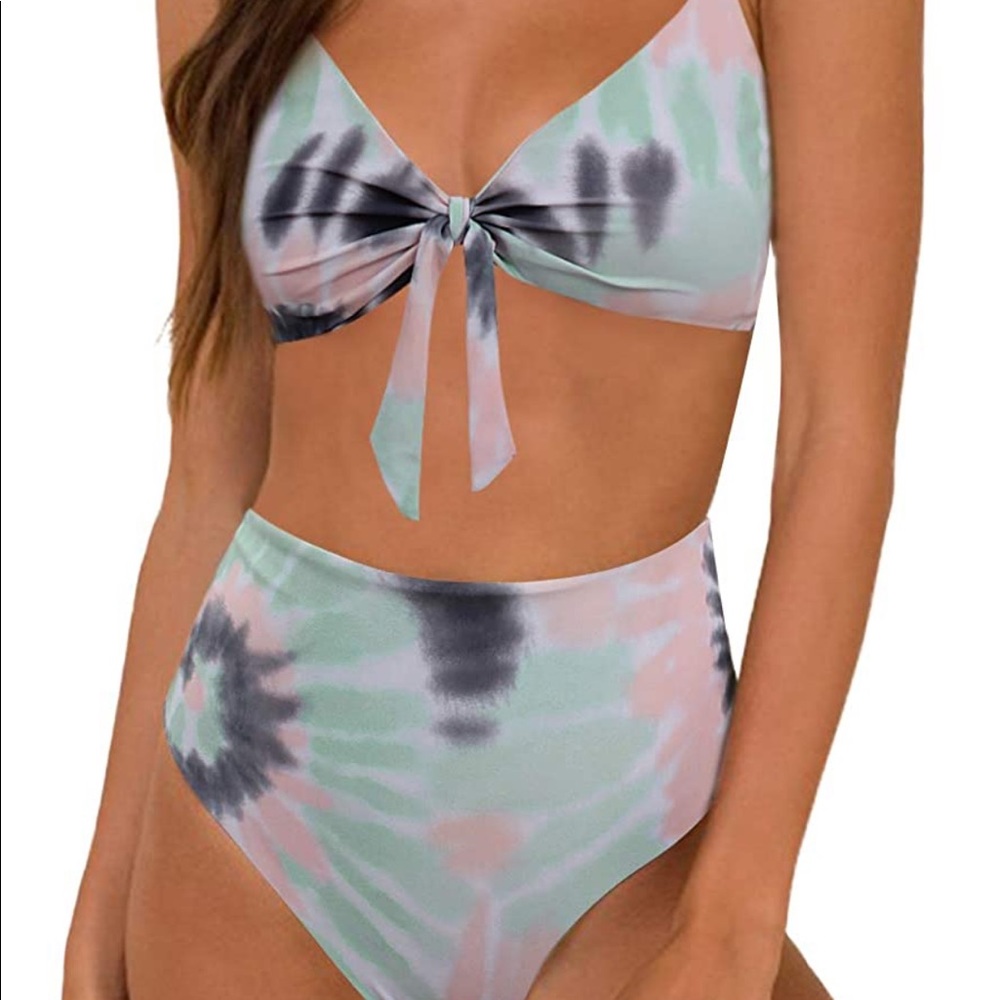 BRAND NEW Tie-Dye High-Waist Bikini Swimsuit